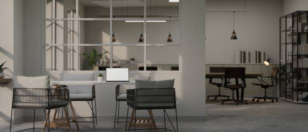 istock Modern and contemporary office interior design with co-working space and meeting room. 1463613907