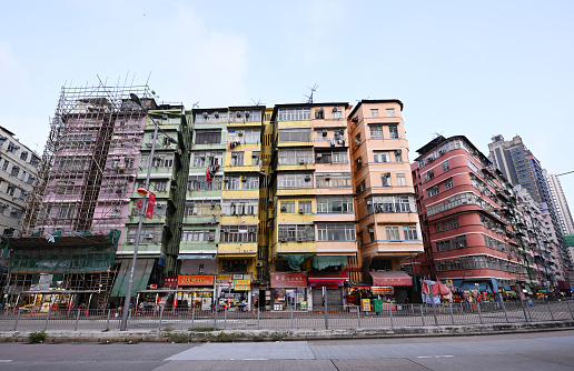 Residential buildings in To Kwa Wan District, Kowloon, Hong Kong