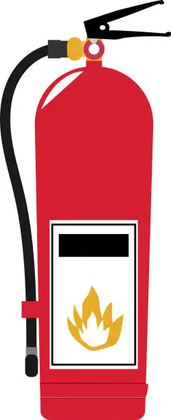 Vector illustration of Fire extinguisher design illustration isolated on transparent transparent background.