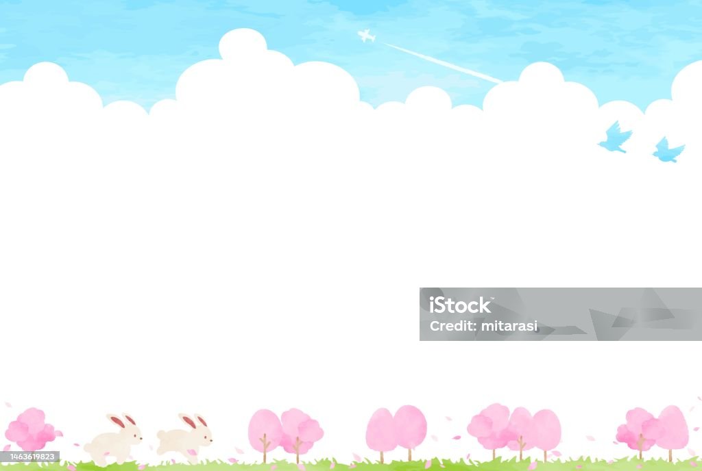 Simple Spring Images Simple spring scenery background illustration Stock Illustration ...
