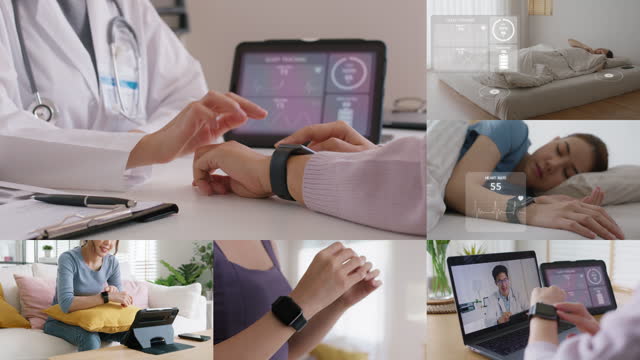 Smartwatch collect data on cloud computing hospital service solution.