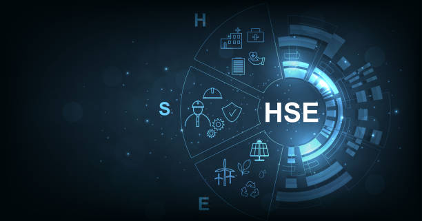 istock Health Safety and Environment (HSE) on the dark blue background. 1463635304