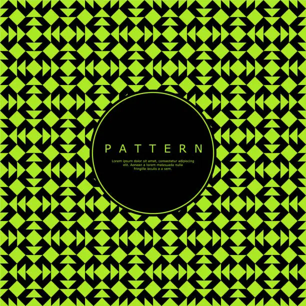 Vector illustration of Black and lime green abstract seamless pattern. Modern simple triangle pattern.