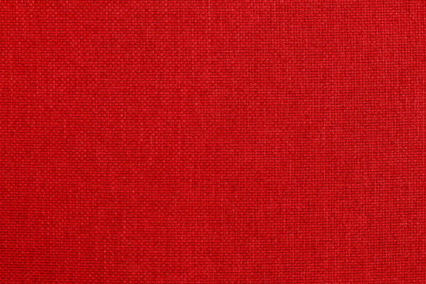 濃い赤の布布の質感の背景、天然繊維のシームレスなパターン。 - canvas linen burlap textile ストックフォトと画像