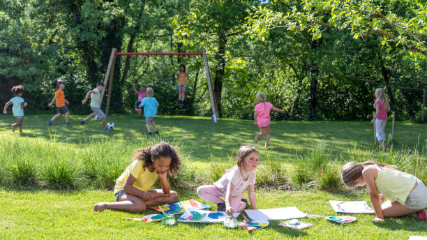 istock Children drawing in garden 1463662063