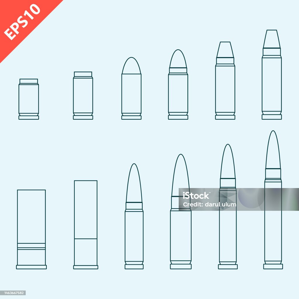 Fancy Bullets Design Hand Drawn Bullets Ammunition Design Vector Flat Isolated Illustration ...