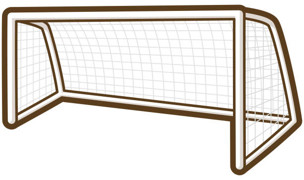 футбольный гол. футбольный гол. - soccer goal net winning stock illustrations