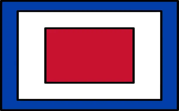 Vector illustration of International maritime signal flag W flag Whiskey