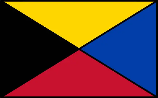 Vector illustration of International maritime signal flag Z flag Zulu