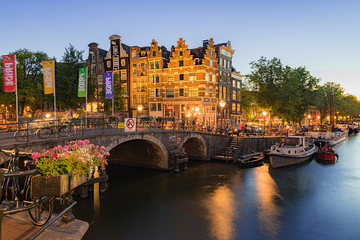 Amsterdam, Canals, Bridge, Houses, Netherlands