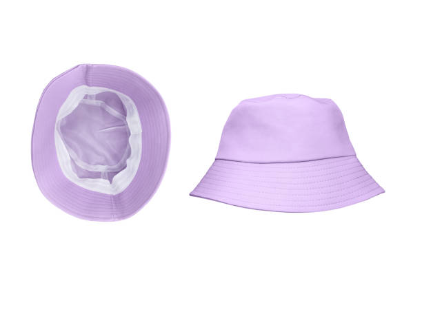 purple bucket hat isolated on white background
