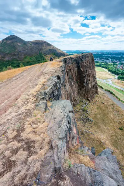 Climbing up to the top of the mountain overlooking Holyrood Park,fantastic views across the capital city of Scotland,from Edinburgh Castle all the way to the Firth of Forth river.