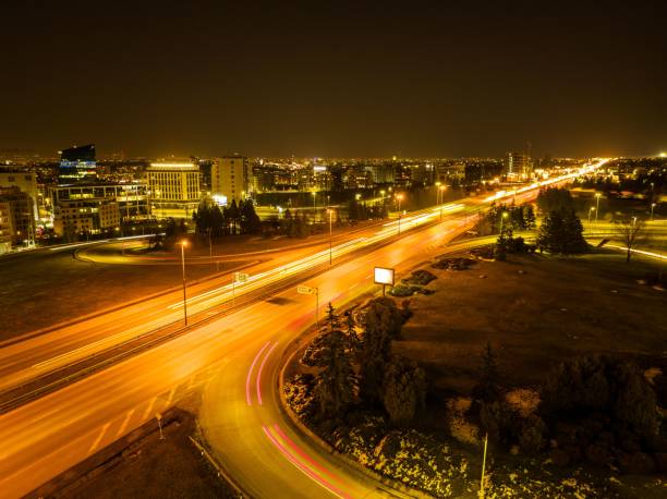 istock Long exposure of car lights on a highway 1463697739
