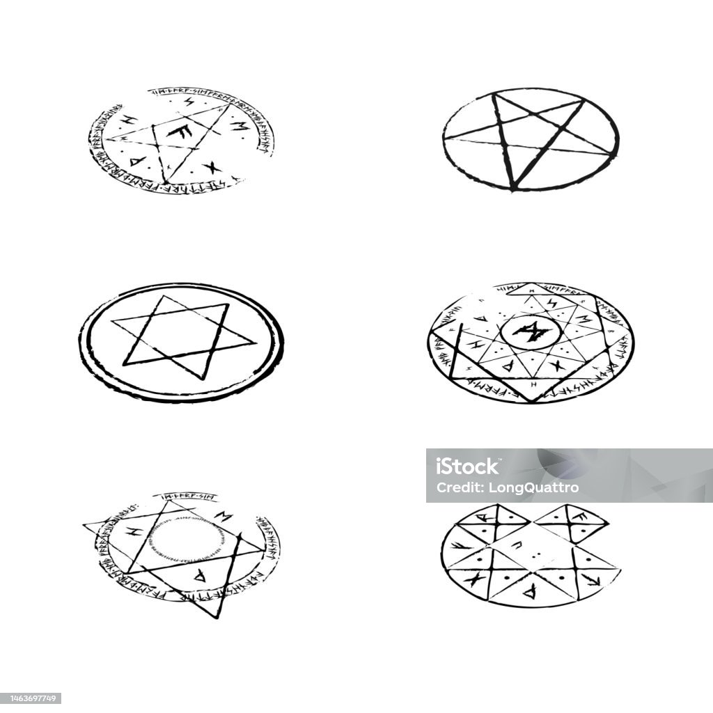 Triangle Rune Shape Abstract Runes Circle Magic Isometric Stock Illustration - Download ...