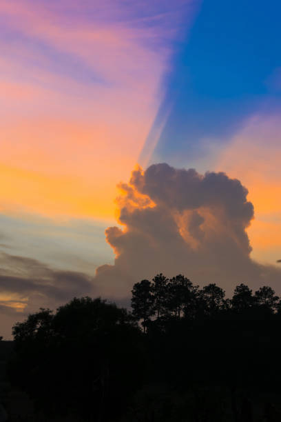 istock Big Cumulonimbus clouds over rural Guatemala at sunset. 1463701219