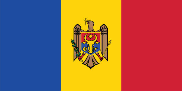 Vector country flag of Moldova Vector illustration of the European country flag of Moldova moldovan flag stock illustrations
