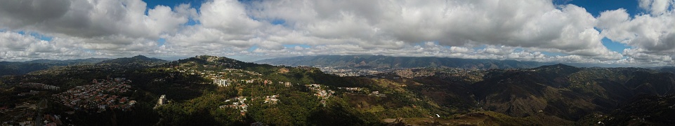 A panoramic shot of the valley of Caracas in Venezuela with the Hill El Avila in the background