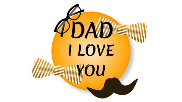 istock dad i love you sticker with goggles, muchtech and bow tie isolated on white background 1463702800