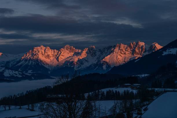 istock Beautiful view of snow-capped mountains under sunlight 1463704617