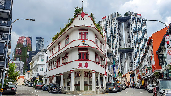 Chinatown, Singapore - September 5, 2022 : Facade View Of Potato Head Building In Chinatown. This Place Is One Of Favorite Photo Spots.