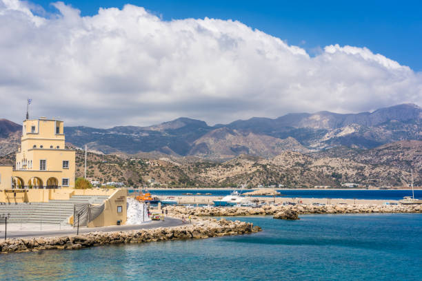 Port in Pigadia, Karpathos Island stock photo