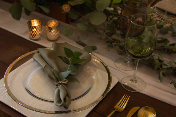 istock Vintage decorated table for a wedding event 1463709259