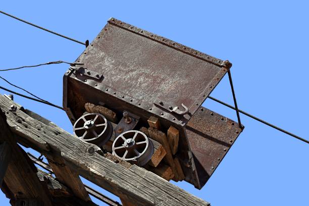A mine cart is displayed as a reminder of the days gone by.