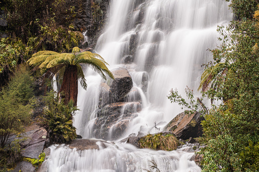 A mesmerizing view of Fainters Falls on the way to Falls Creek, Victoria, Australia