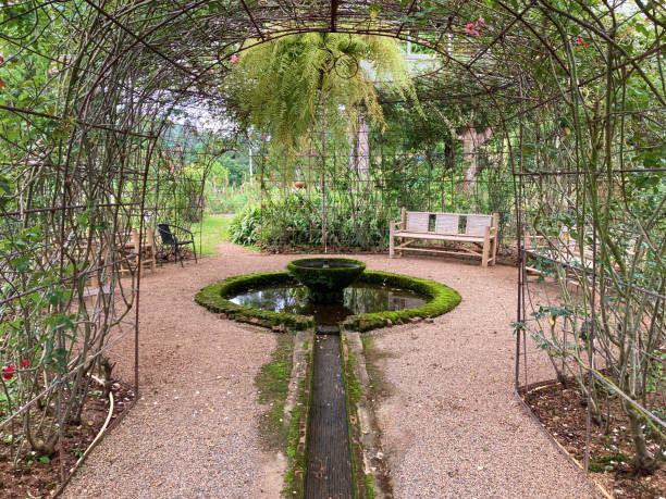 istock Circular fountain in the park, Thailand. 1463722509