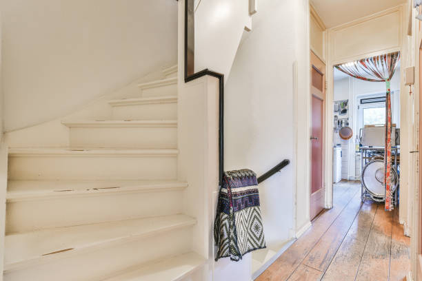 istock White stairway in a residential house first floor 1463727177