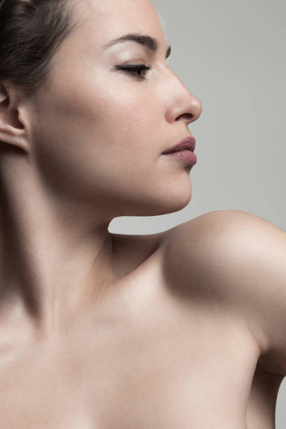 istock Shirtless sexy looking female portrait 1463727780