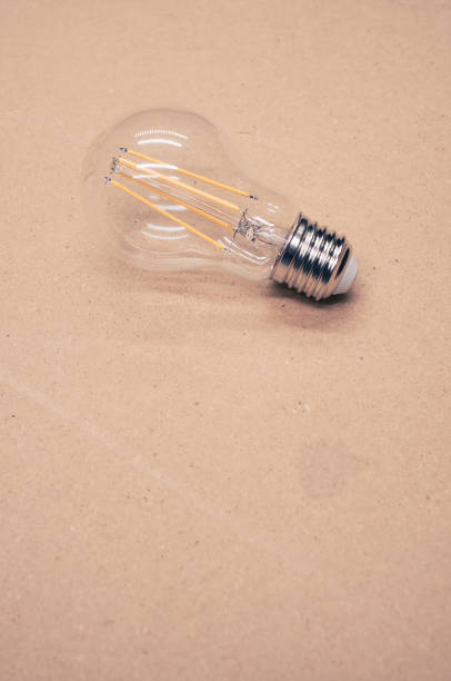istock Vertical closeup of a bulb on the peach background. 1463735429