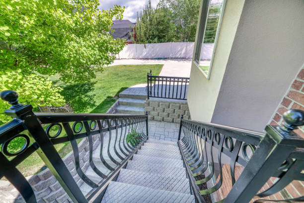 istock High-angle shot of stairs with handrails 1463745307