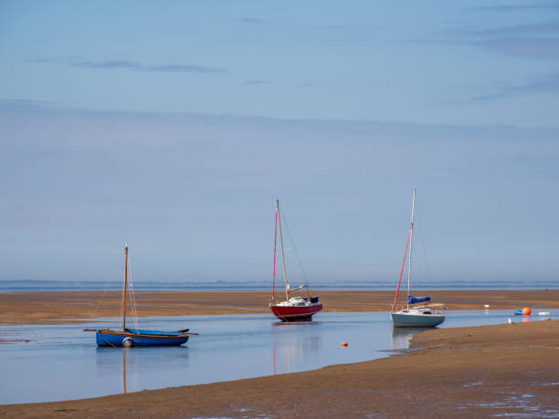 istock Beautiful landscape of lakeshore with several boats 1463746830
