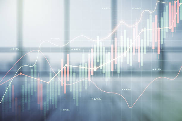 istock Multi exposure of virtual abstract financial diagram on abstract empty interior background, banking and accounting concept 1463751292