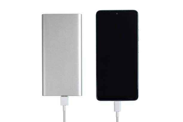 istock Smartphone charger with powerbank on white background 1463754208