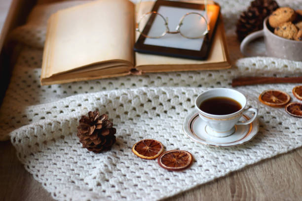 istock Tea, Books, Tablet, Cookies and Candles 1463755207