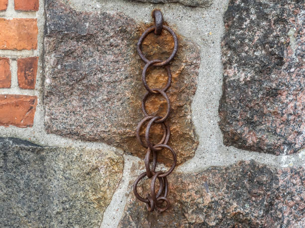 istock Closeup shot of a stone wall chain 1463755990