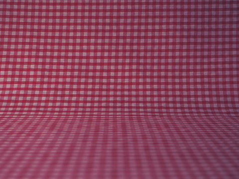 Gingham cloth background with copy space wide shot