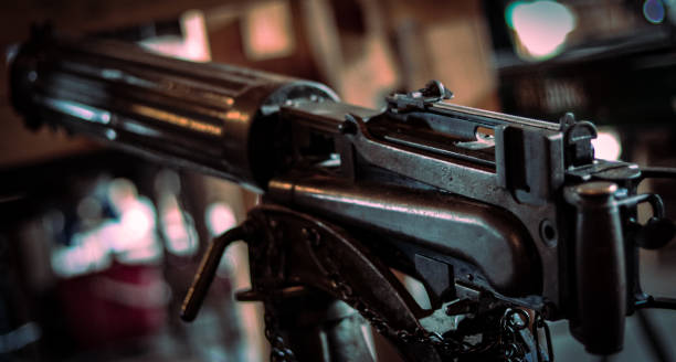 istock Selective focus shot of old vicars from World War 1 machine gun 1463757163
