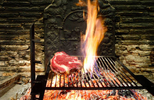 Beef meat on the grill