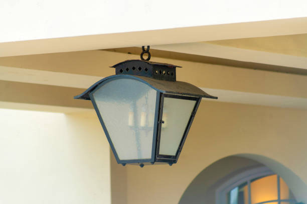 istock Decorative lamp hanging on the ceiling of a terrace 1463765564