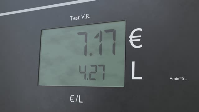Fuel dispenser at a gas station.
