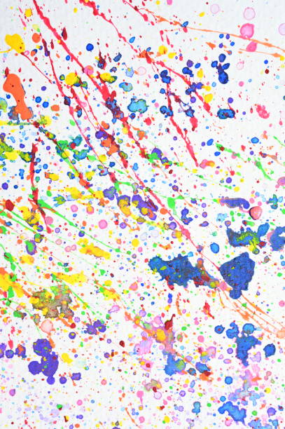 water colour splash on white paper, colorful art design