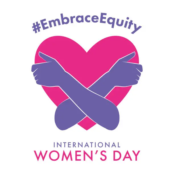 Vector illustration of International women’s day concept poster. Embrace equity.