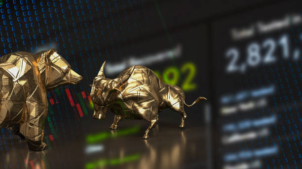 istock The gold bull and bear on chart for business concept 3d rendering 1463772265