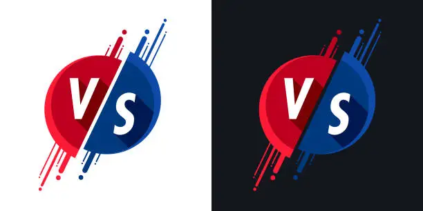 Vector illustration of VS vircle shape letters Design