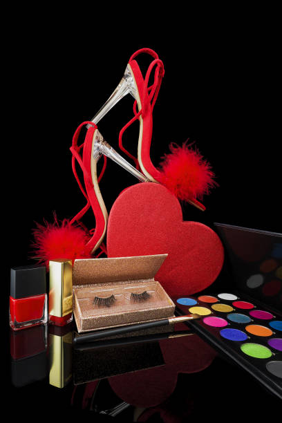istock sexy, strappy high heel shoes with box on background 1463778736
