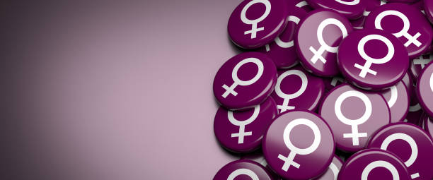 istock The gender symbol for female on a heap. 1463796559
