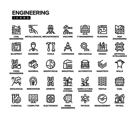 Engineering Line Icon Set